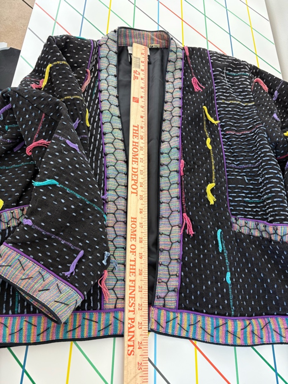 Yak Magik Jacket Size Large Boho Vintage Multicolor Made in Nepal Lagenlook - Picture 13 of 13
